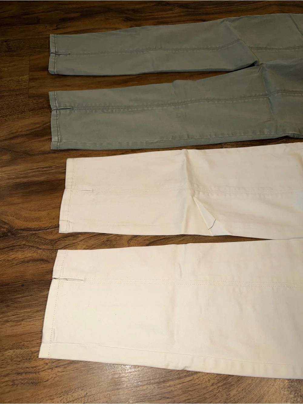 WHBM Skinny Crop Cargo Ankle Pants - Olive & Cream - Set of 2